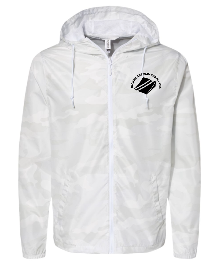 White Camo Full Zip Windbreaker