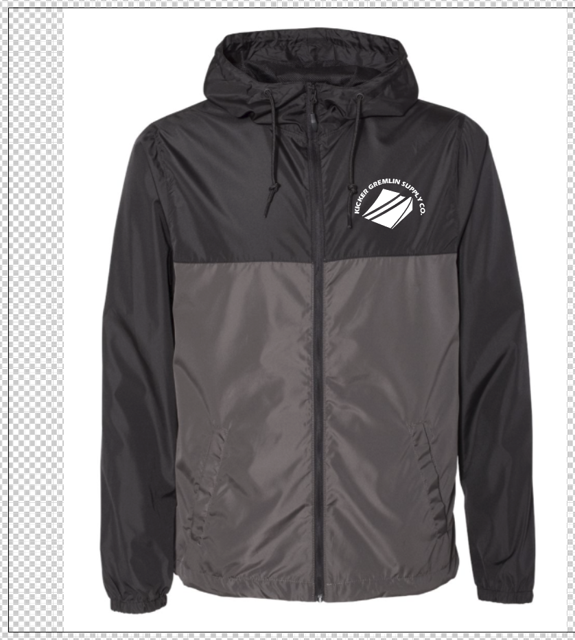 Black/Graphite Full Zip Windbreaker