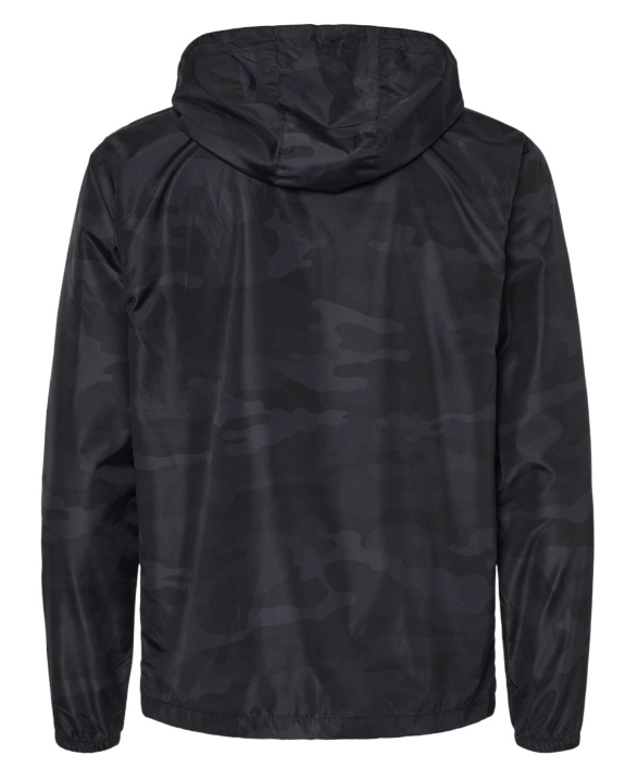 Black Camo Full Zip Windbreaker
