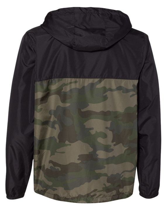 Black/Camo Full Zip Windbreaker