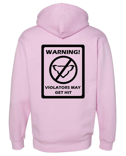 Warning Signs Light Pink Hoodie