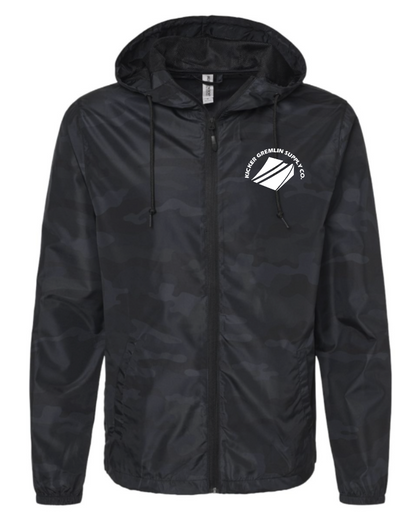Black Camo Full Zip Windbreaker